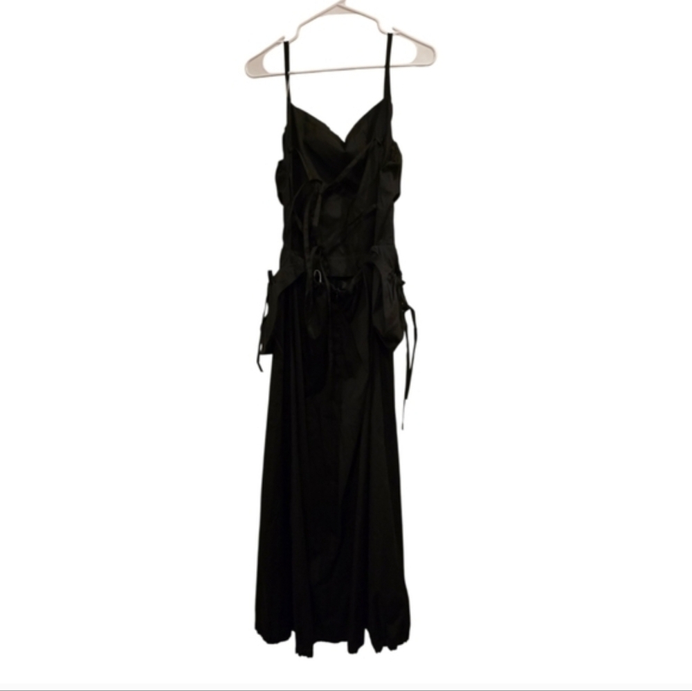 The Open Product Patch Pocket Shirring Dress Midi Strappy Backless Size 2 - Picture 5 of 10